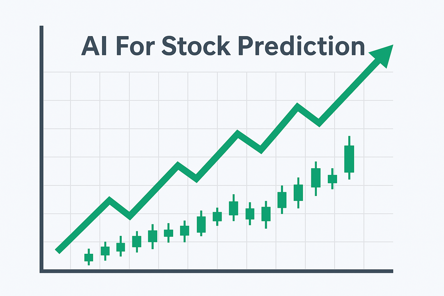 AI for Stock Prediction - educational illustration showing a rising stock chart